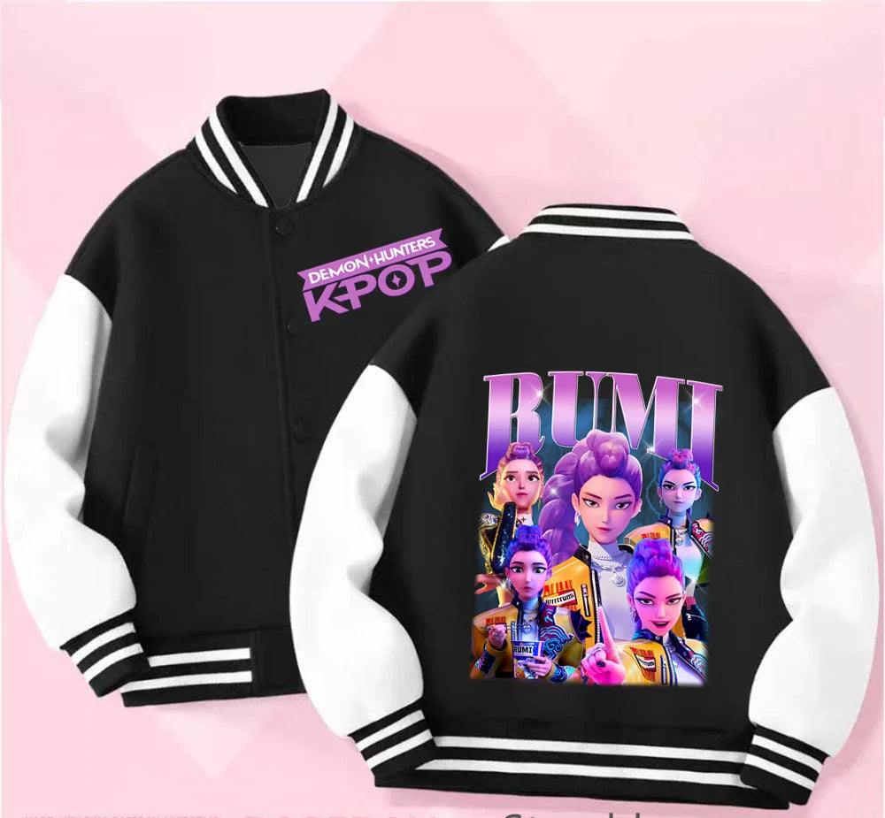Veste Hoodie Enfant – Kpop Demon Hunters Style Baseball Cartoon