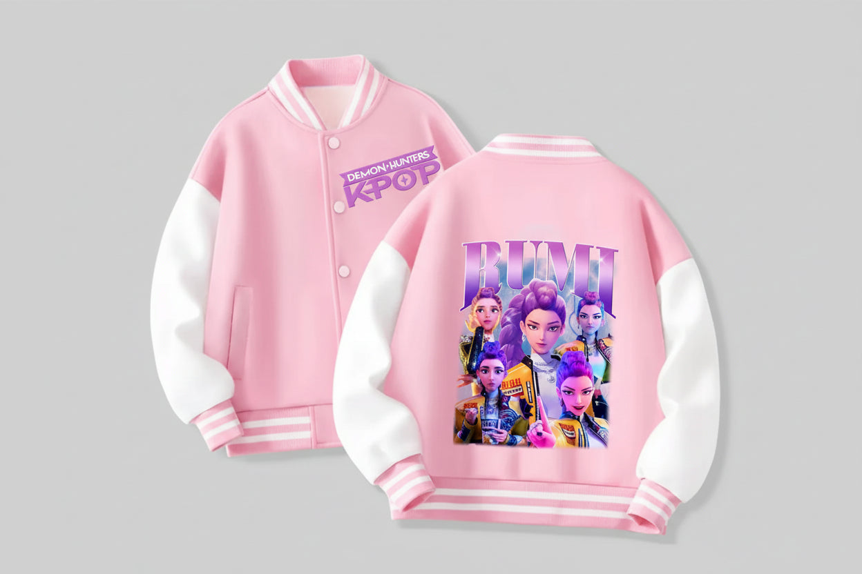 Veste Hoodie Enfant – Kpop Demon Hunters Style Baseball Cartoon