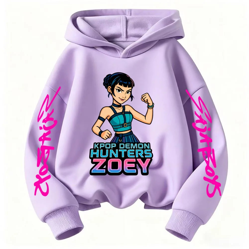 Sweat à Capuche Enfant Manches Longues – Style Fantasy K-pop Démon Cartoon Confortable