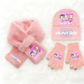 Ensemble Hiver Enfant 3 Pièces Bonnet Écharpe Gants – Style Cartoon Fantasy K-pop Hunters
