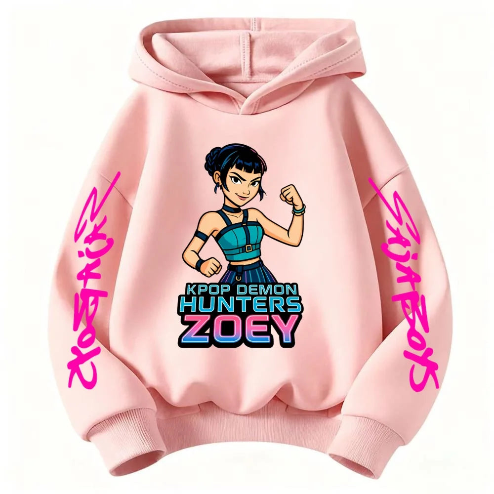 Sweat à Capuche Enfant Manches Longues – Style Fantasy K-pop Démon Cartoon Confortable