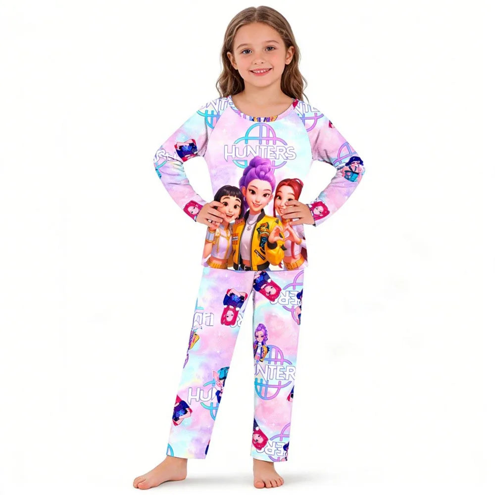 Pyjama Enfant Kpop Demon Hunters – Ensemble 2 Pièces T-Shirt Manches Longues + Pantalon