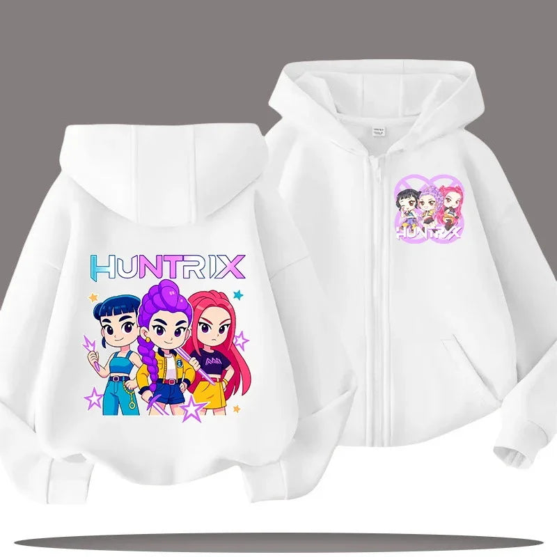 Sweat Enfant à Capuche Zippé Cartoon Fantasy K-pop Hunters – Veste Décontractée