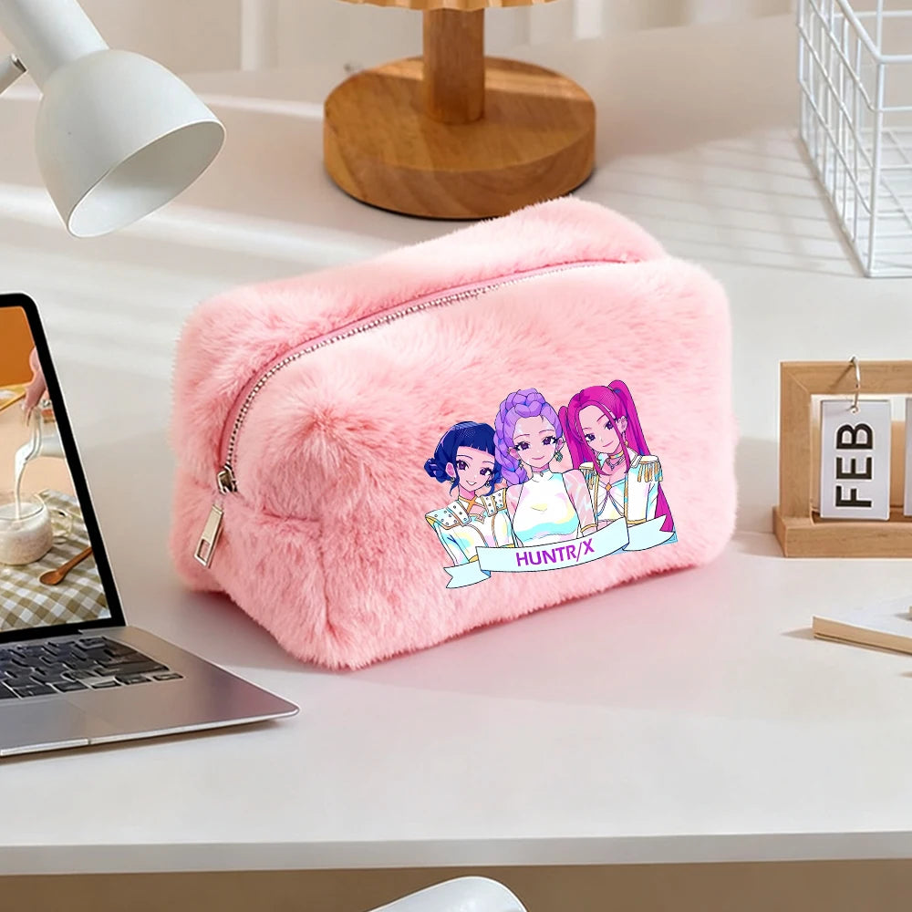 Trousse Maquillage Kawaii Peluche – Pochette Cosmétique Y2K Douce et Portable