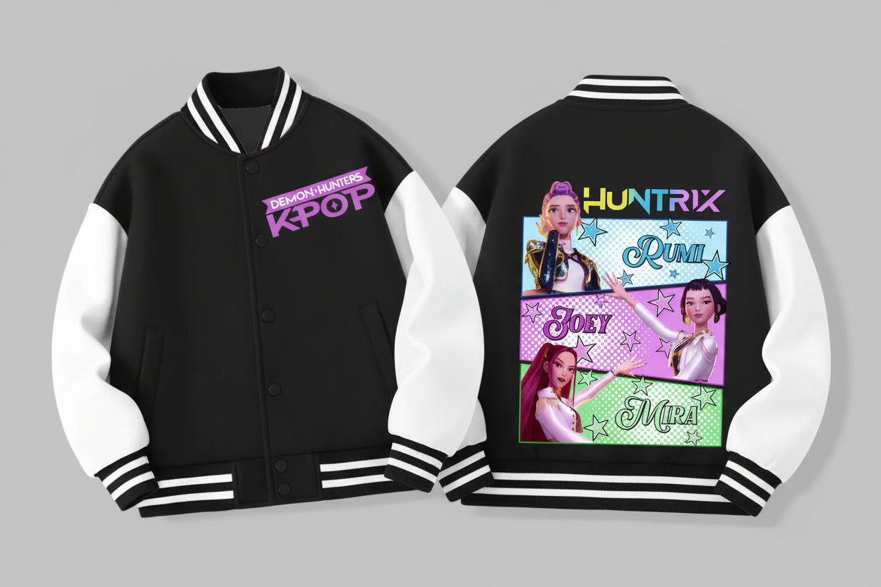 Veste Hoodie Enfant – Kpop Demon Hunters Style Baseball Cartoon