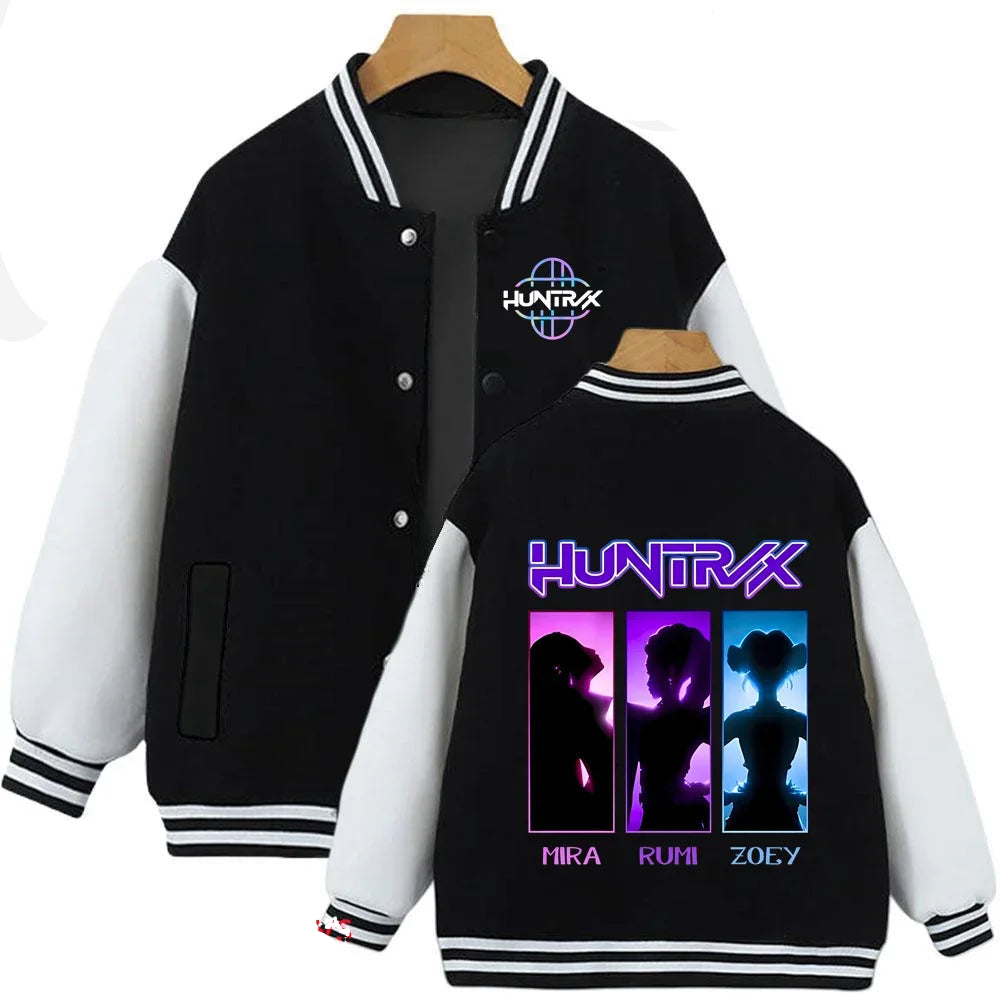 Veste Hoodie Enfant K-Pop Demon Hunters – Ensemble Automne/Hiver Style Baseball