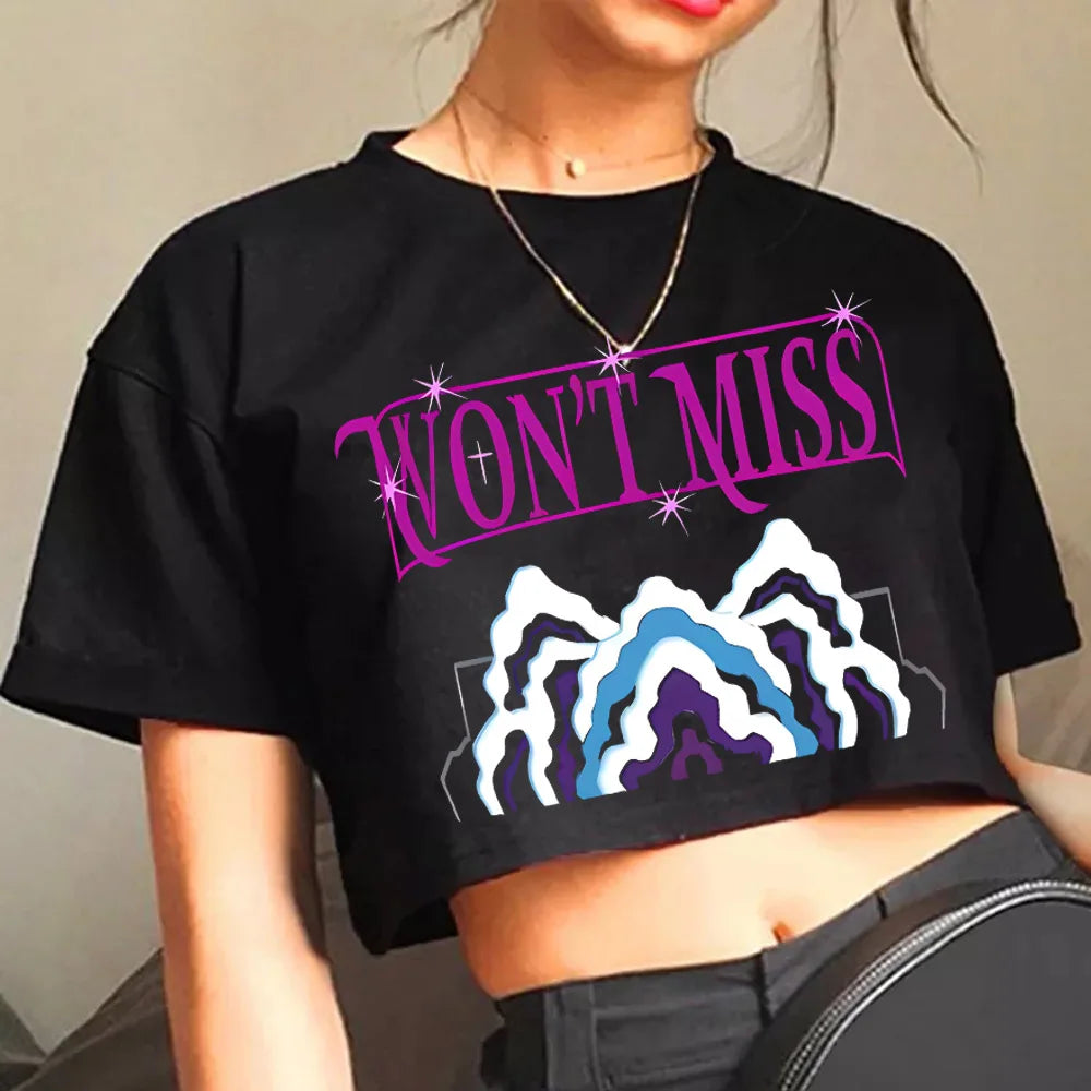 Crop Top Femme Style Fantasy K-pop Hunters – T-shirt Court Tendance Y2K
