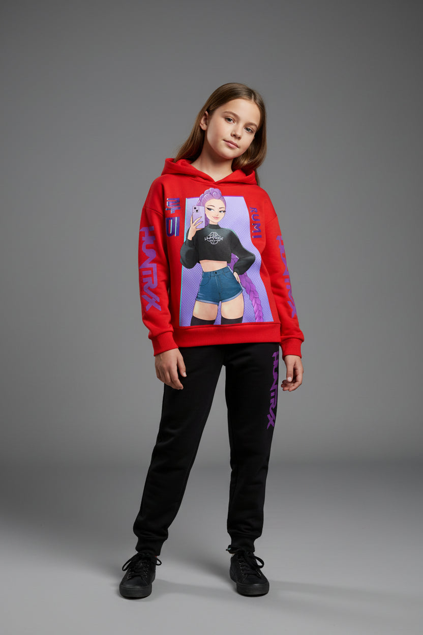 Ensemble Enfant Kpop Demon Hunters – Sweat à Capuche + Pantalon (Set 2 Pièces)