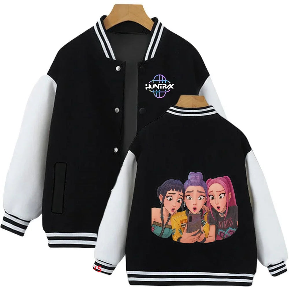 Veste Hoodie Enfant K-Pop Demon Hunters – Ensemble Automne/Hiver Style Baseball