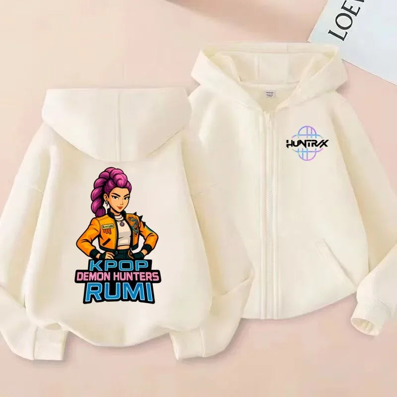 Hoodie Zippé Enfant – Kpop Demon Hunters Rumi Theme