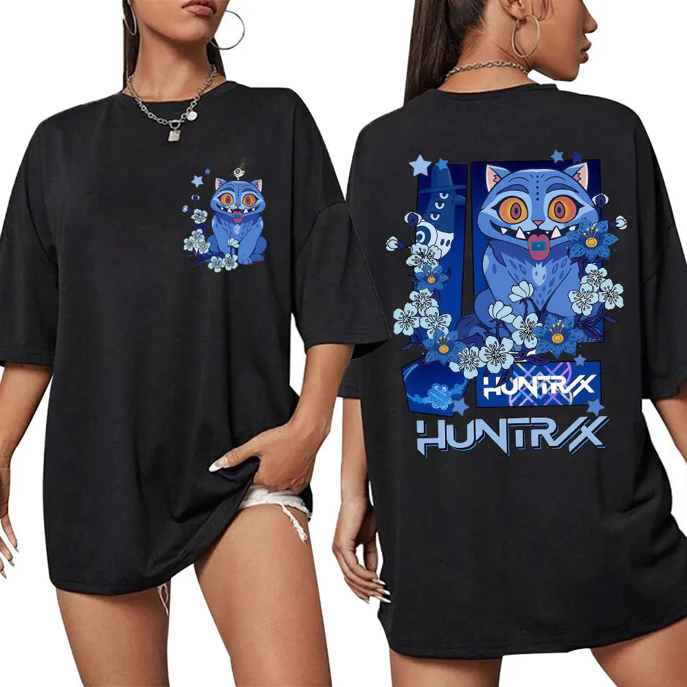 T-shirt Unisexe Tigre Cartoon Fantasy K-pop Hunters – Style Streetwear Oversize