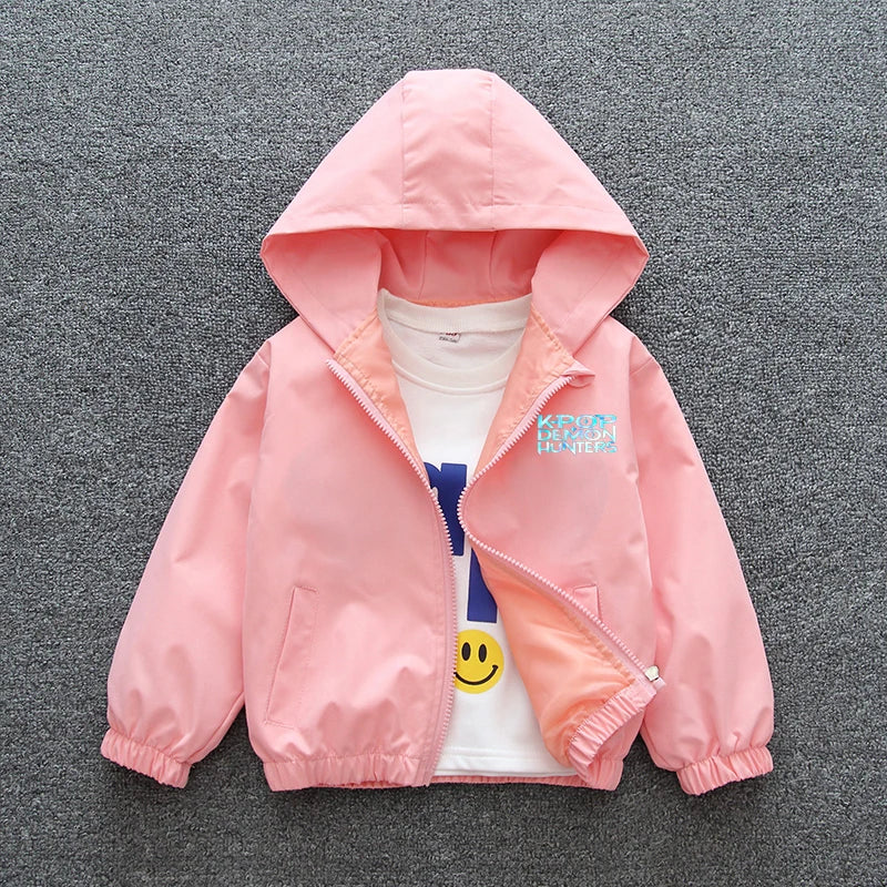 Veste Coupe-Vent Fille Enfant à Capuche – Style Cartoon Fantasy K-pop Imperméable
