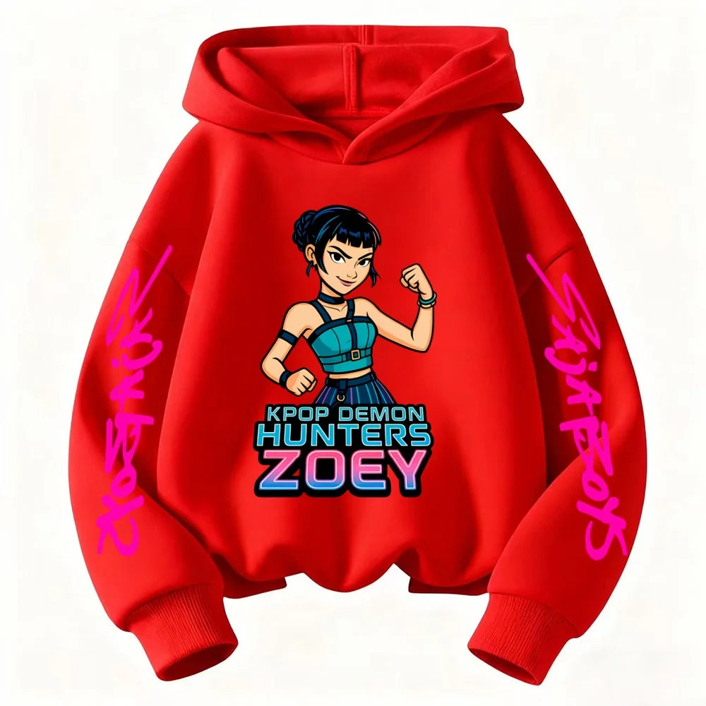 Sweat à Capuche Enfant Manches Longues – Style Fantasy K-pop Démon Cartoon Confortable