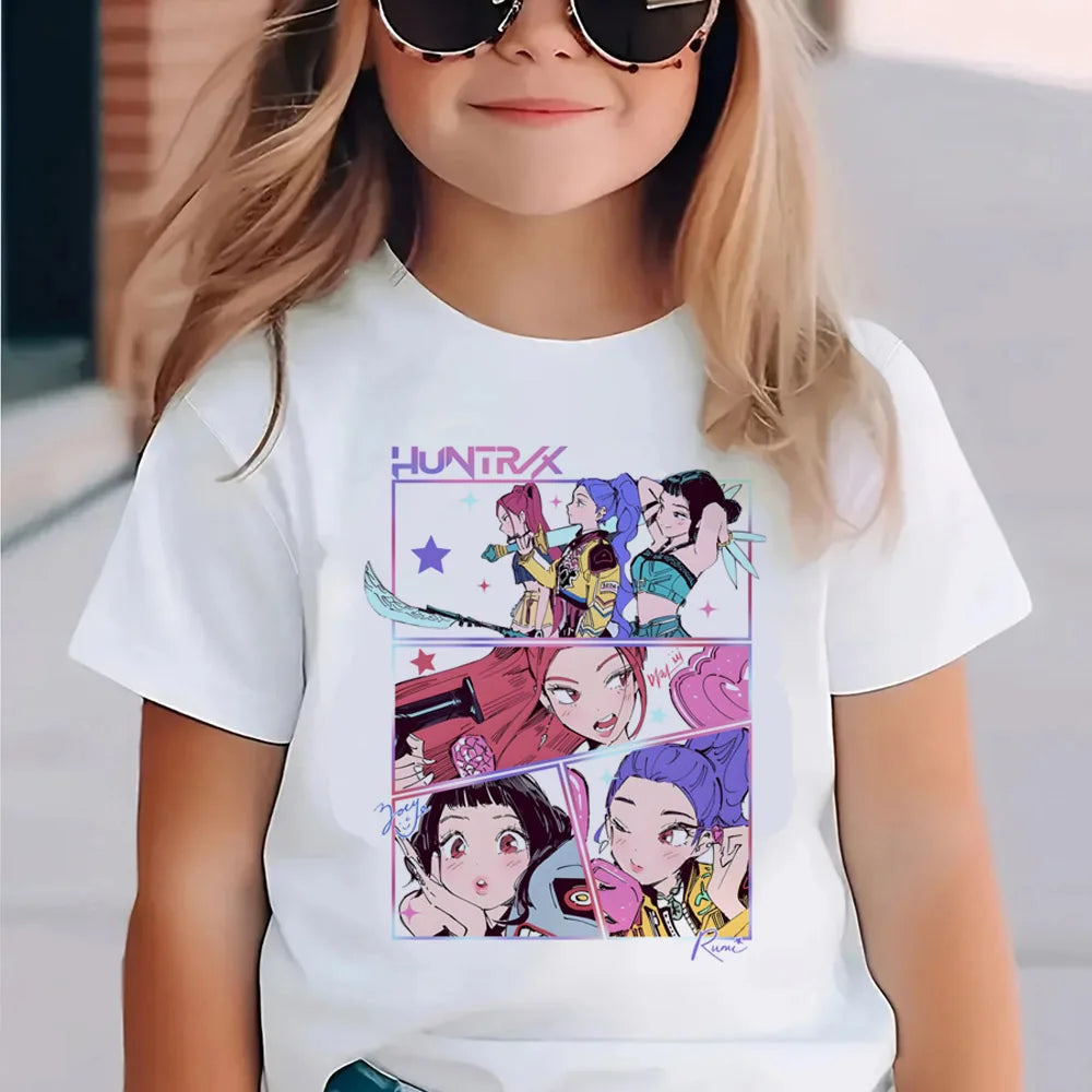 T-shirt Enfant Manches Courtes – Style Cartoon Fantasy K-pop Mignon