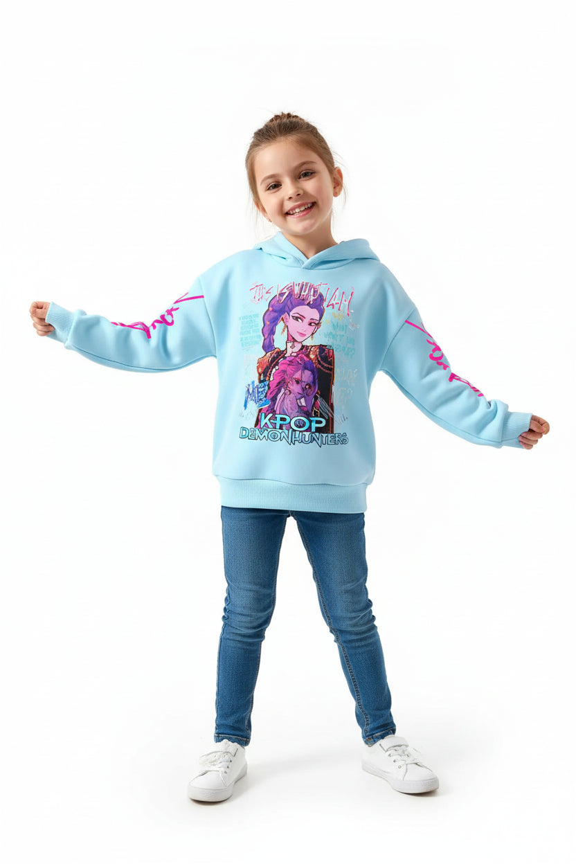 Sweat à Capuche Enfant Cartoon Fantasy K-pop Hunters – Haut Manches Longues Décontracté
