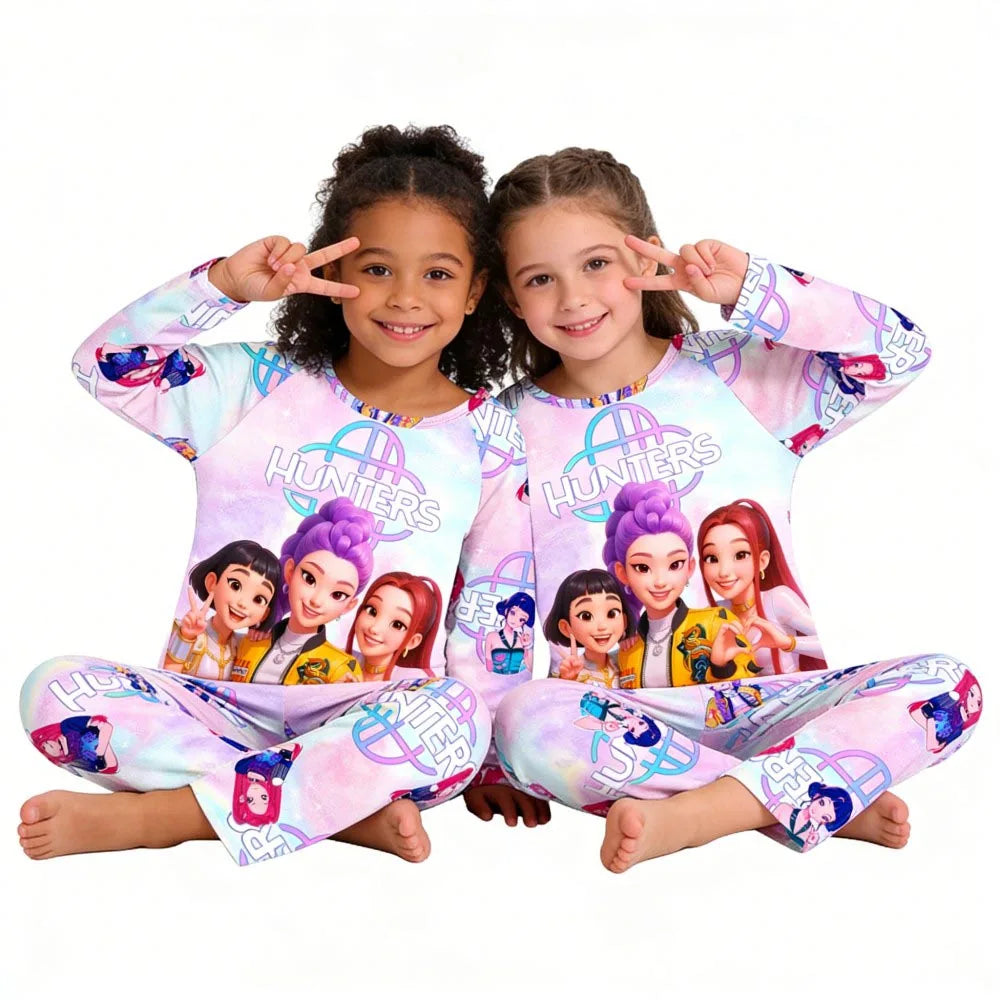 Pyjama Enfant Kpop Demon Hunters – Ensemble 2 Pièces T-Shirt Manches Longues + Pantalon