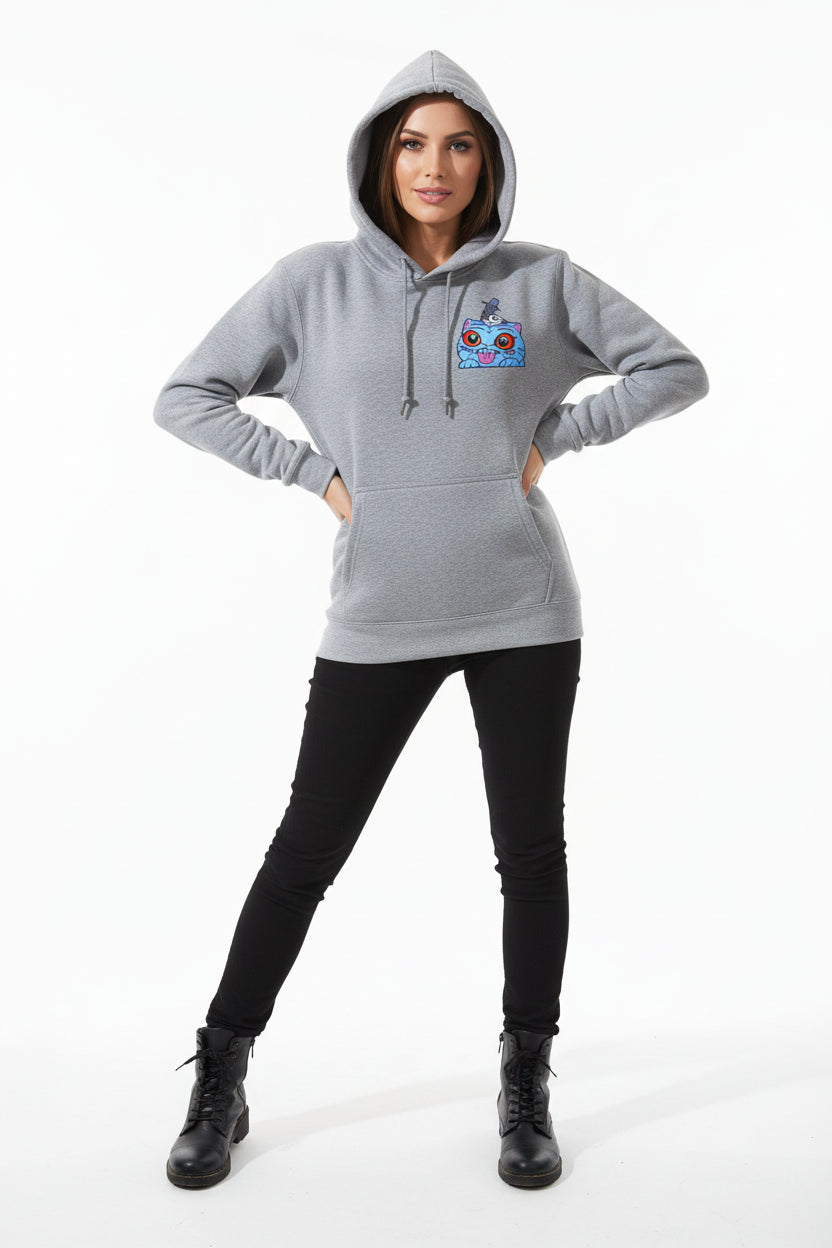 Hoodie Femme Tigre Bleu Graphique – Sweat Streetwear Harajuku Double Face