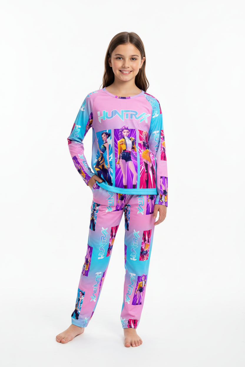 Pyjama Enfant Kpop Demon Hunters – Ensemble 2 Pièces T-Shirt Manches Longues + Pantalon